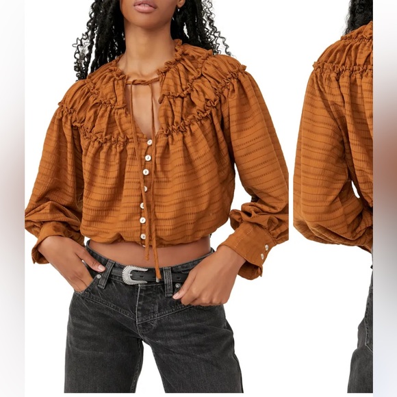 Free People Tops - NWT Free People Top size XS beautiful ginger / pumpkin spice color